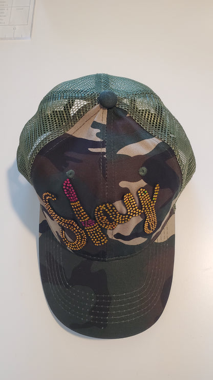 Girl Gang Bling Camo Cap