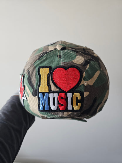 Rock & Roll Music Camo Cap