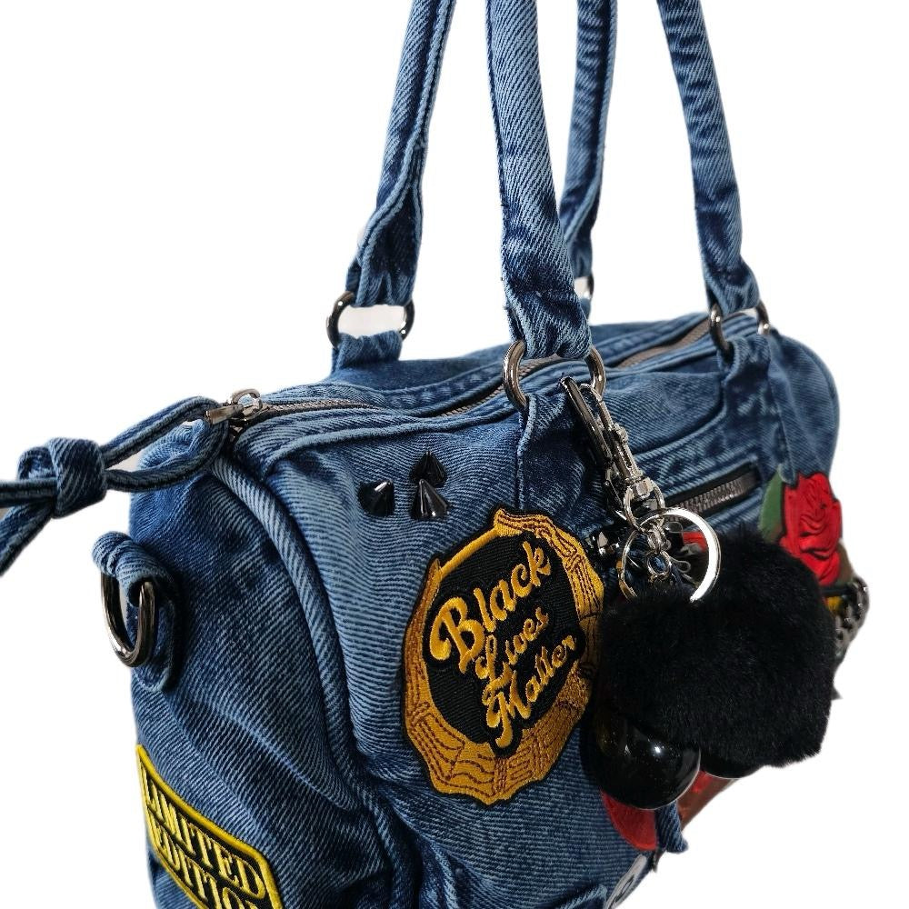 Black Queen Luxe Denim Statement Bag | One-of-One Custom Designer Purse