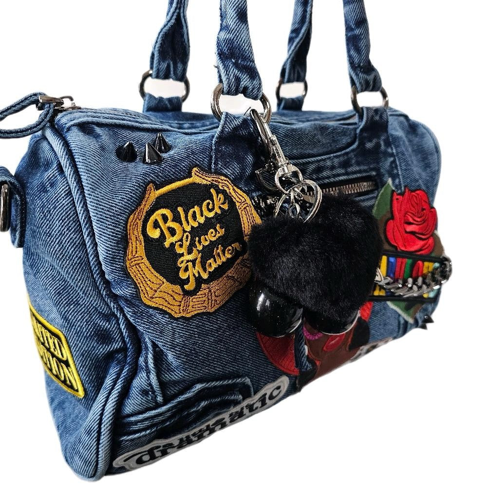Black Queen Luxe Denim Statement Bag | One-of-One Custom Designer Purse