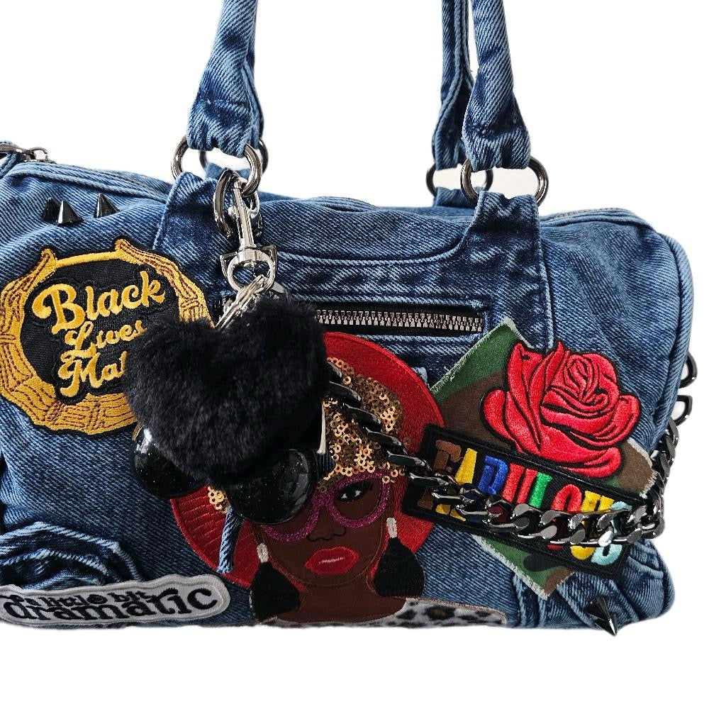 Black Queen Luxe Denim Statement Bag | One-of-One Custom Designer Purse