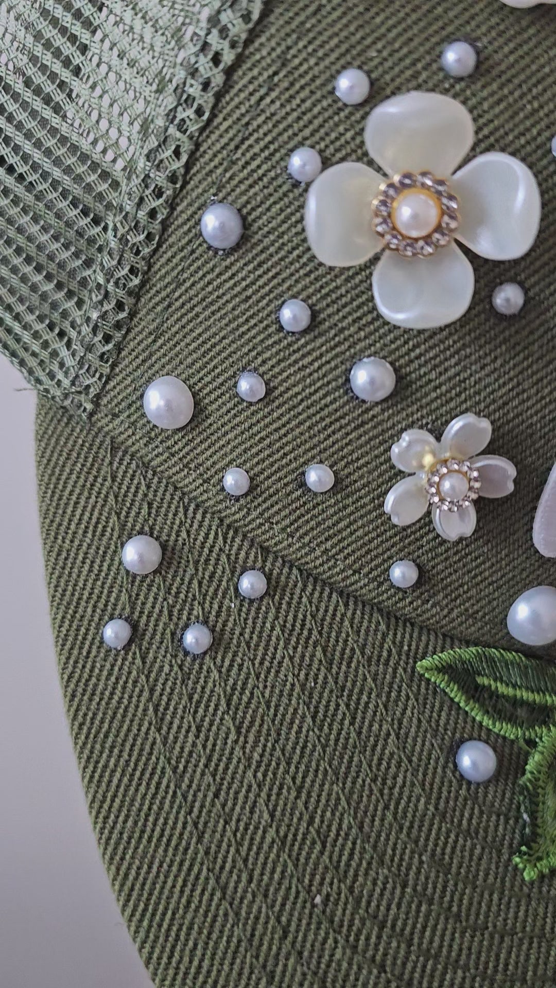 Olive Luxe NY Floral Mesh Snapback