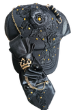 Black Luxe Floral Cap & Tie Set