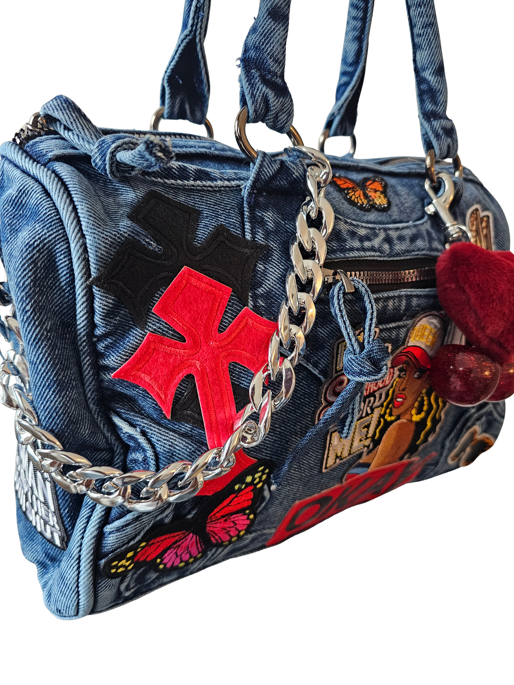 Sisterhood Denim Patch Work Bag