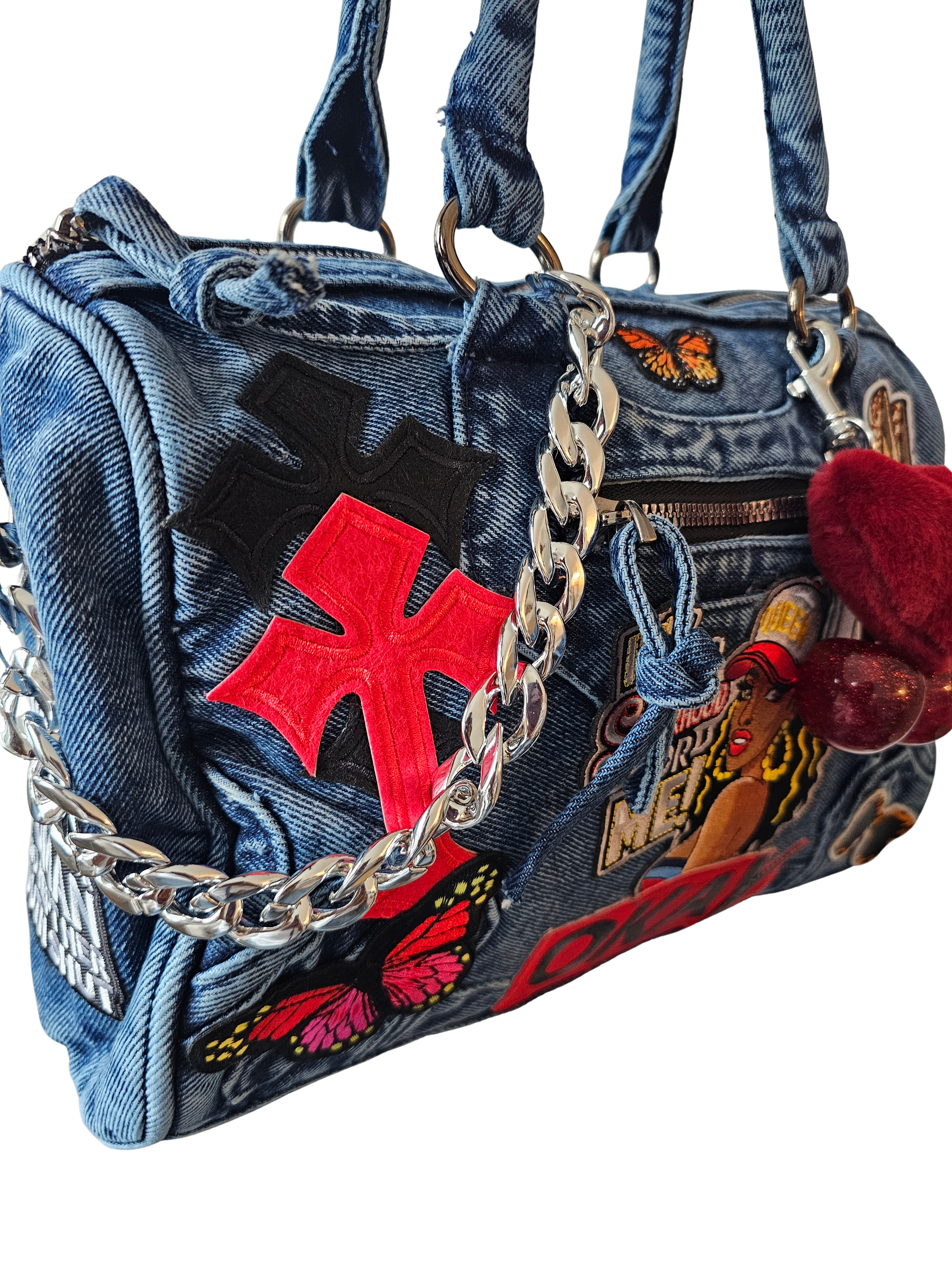 Sisterhood Denim Patch Work Bag