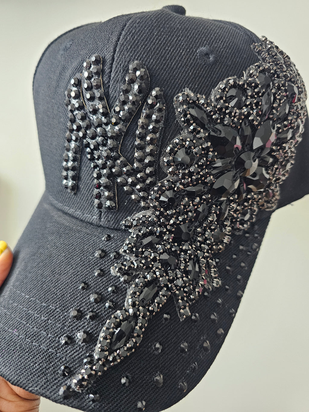 Black NY Bling Luxe Baseball Cap