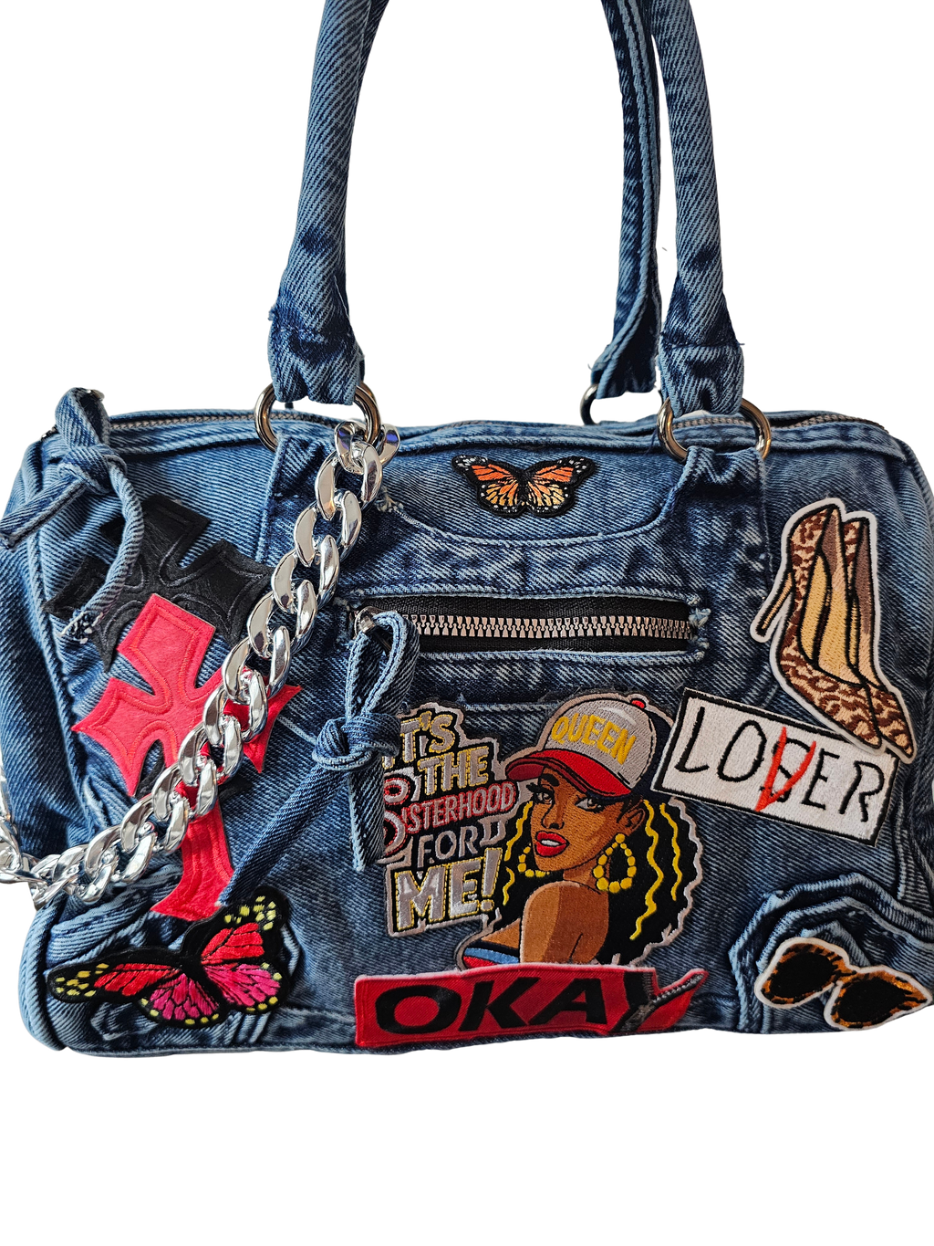 Sisterhood Denim Patch Work Bag