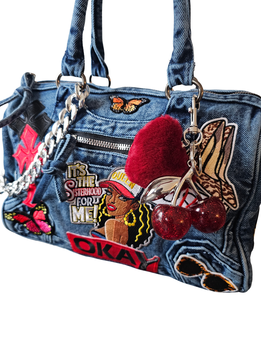 Sisterhood Denim Patch Work Bag