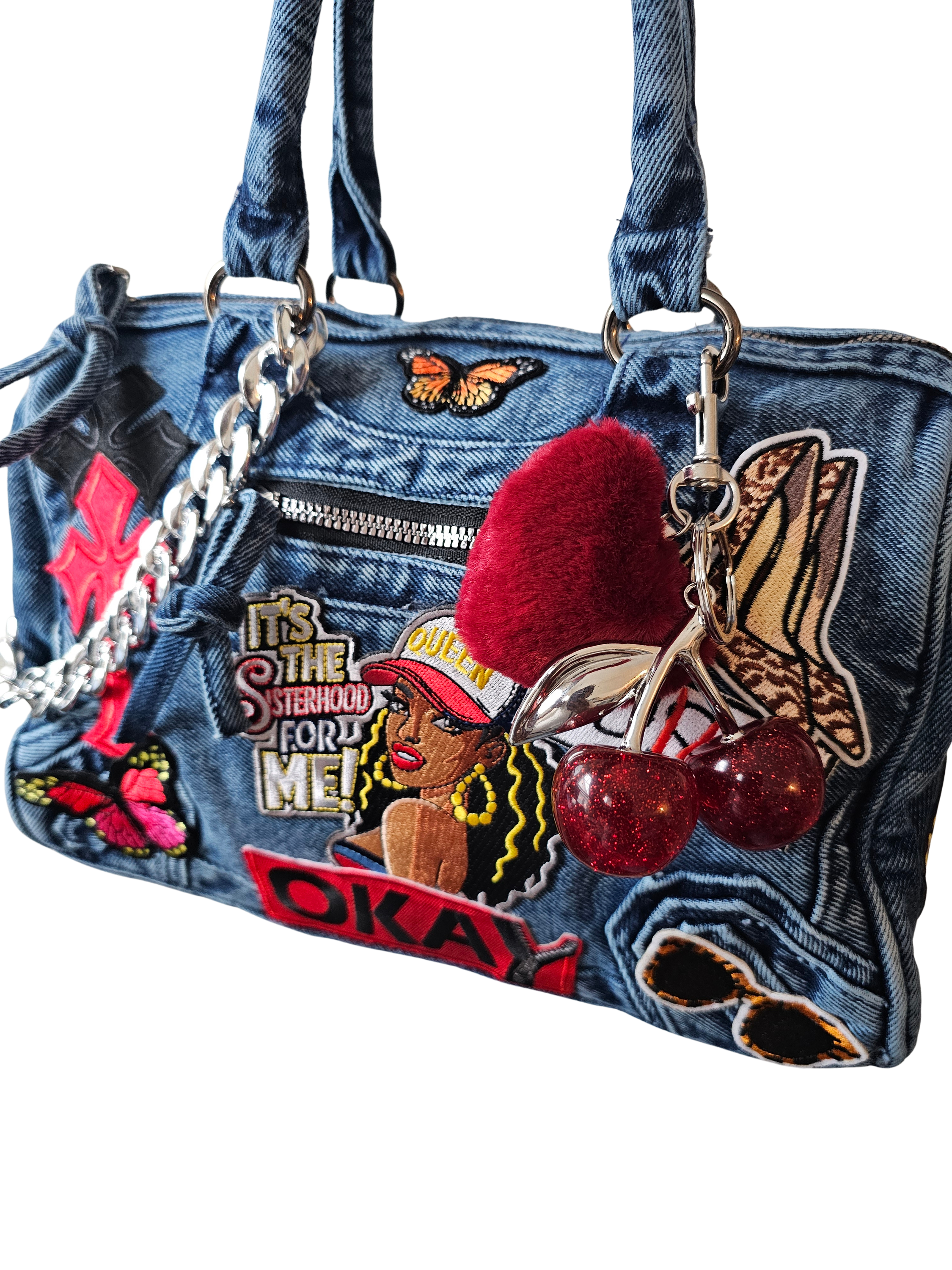 Sisterhood Denim Patch Work Bag