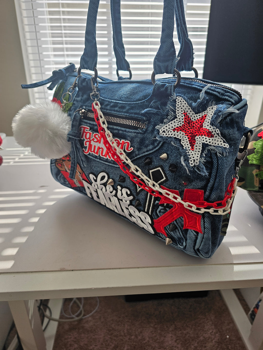 She Is Fearless Denim Bag & Cap Set