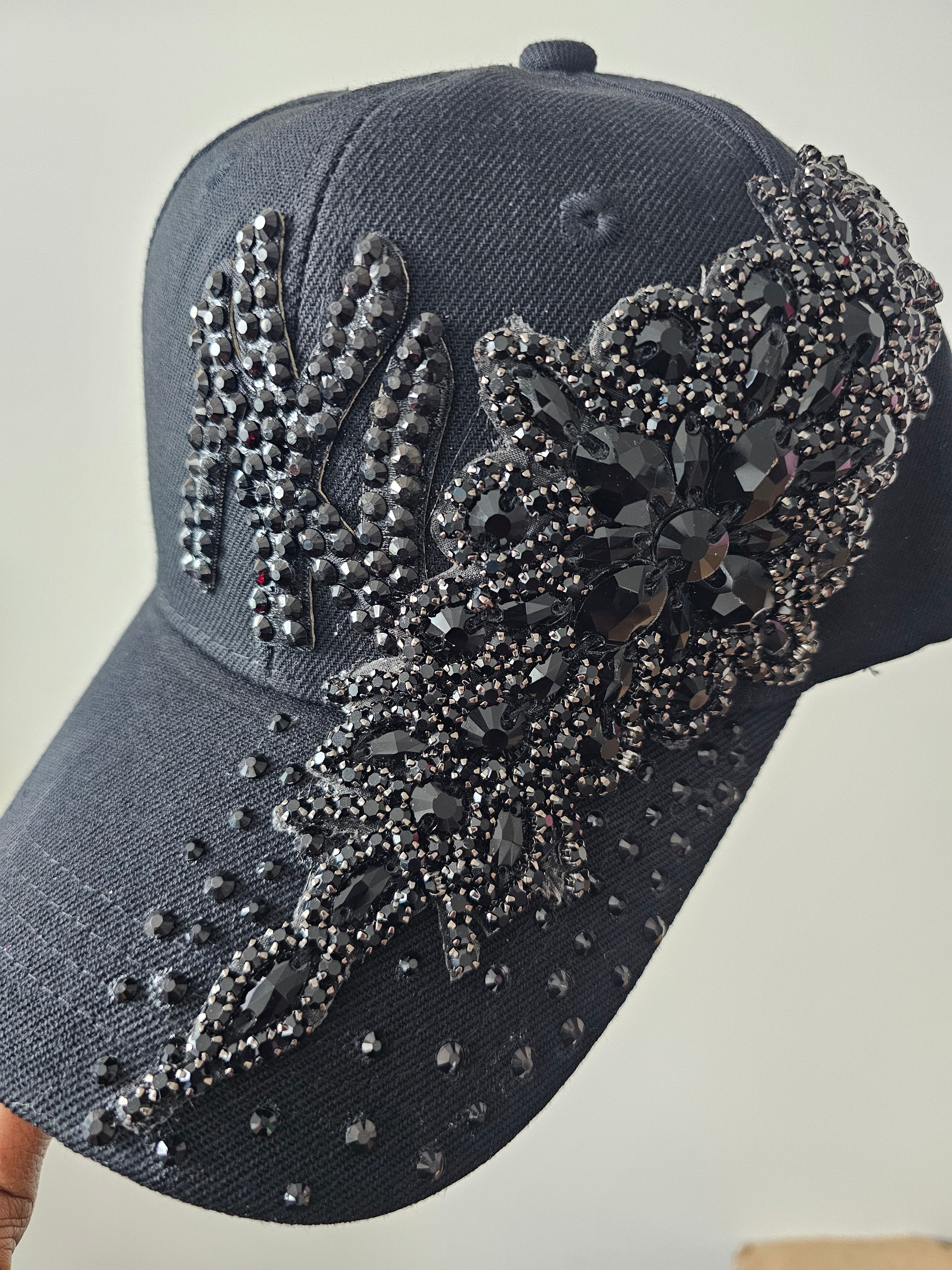 Black NY Bling Luxe Baseball Cap