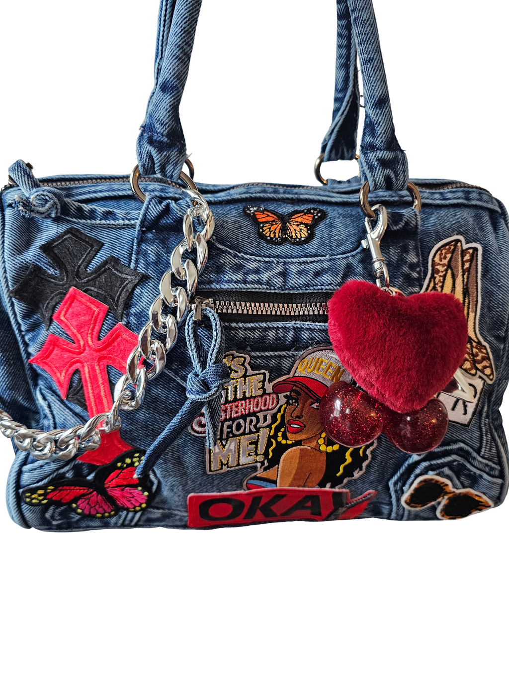 Sisterhood Denim Patch Work Bag