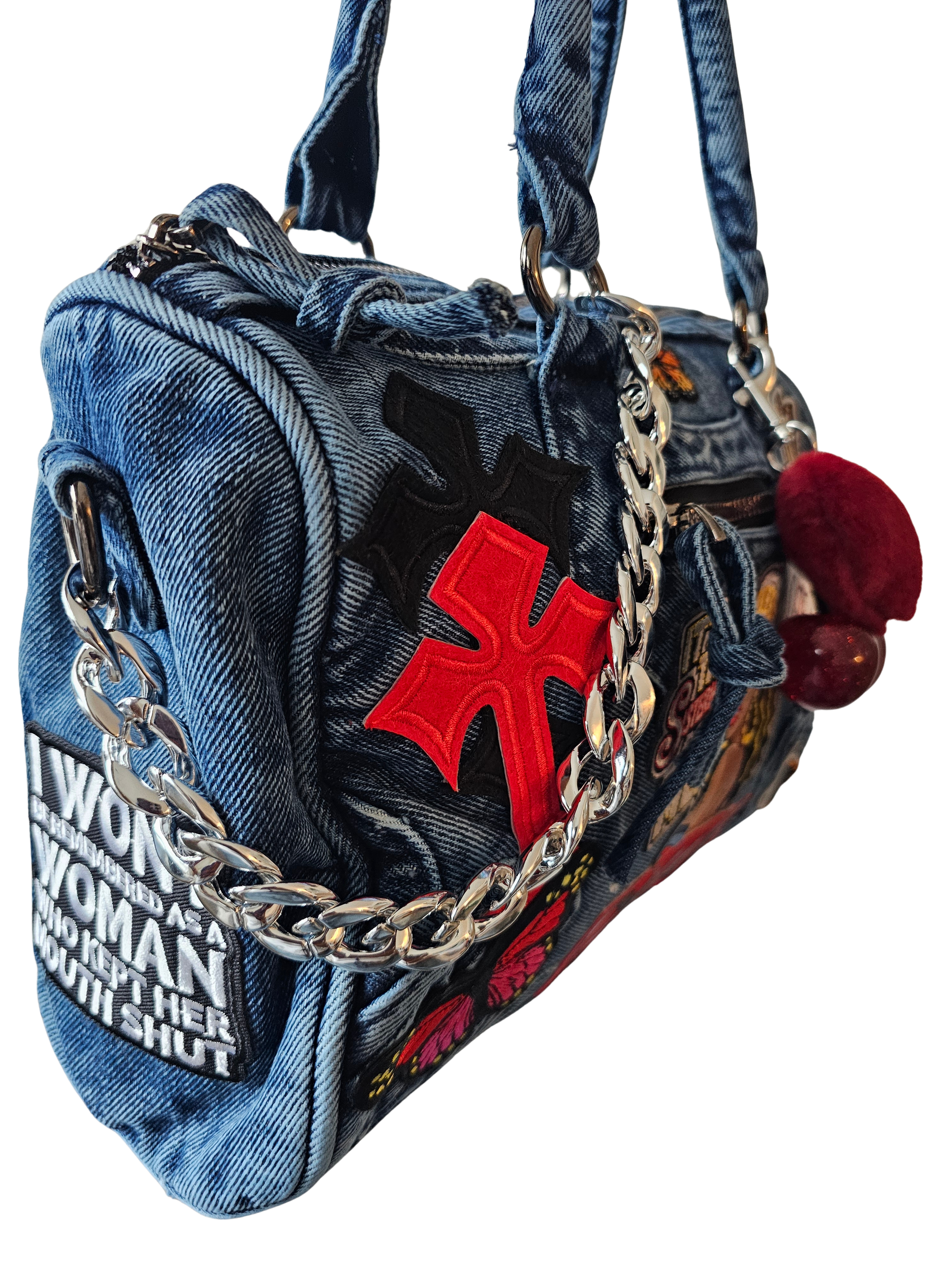 Sisterhood Denim Patch Work Bag