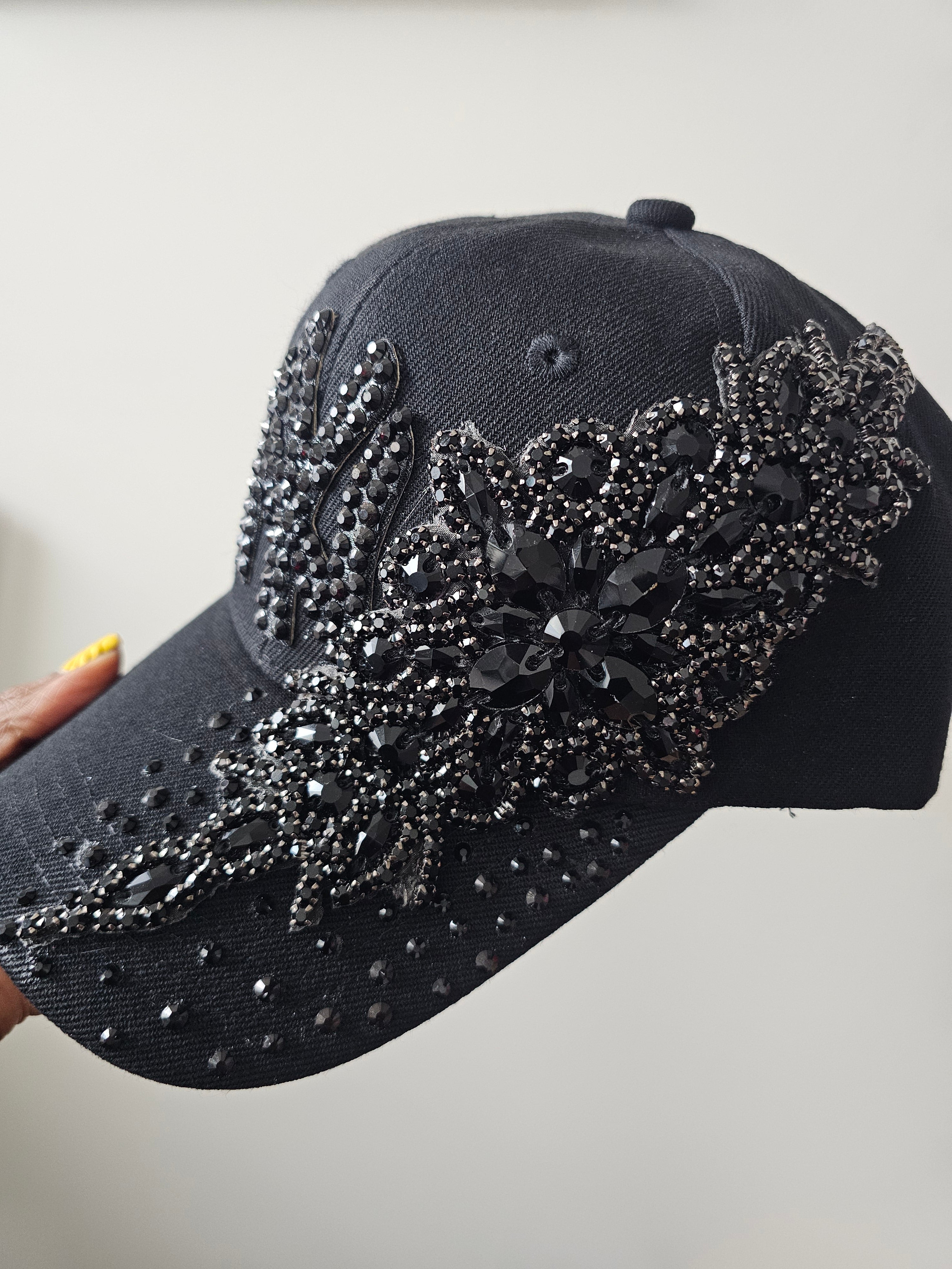 Black NY Bling Luxe Baseball Cap