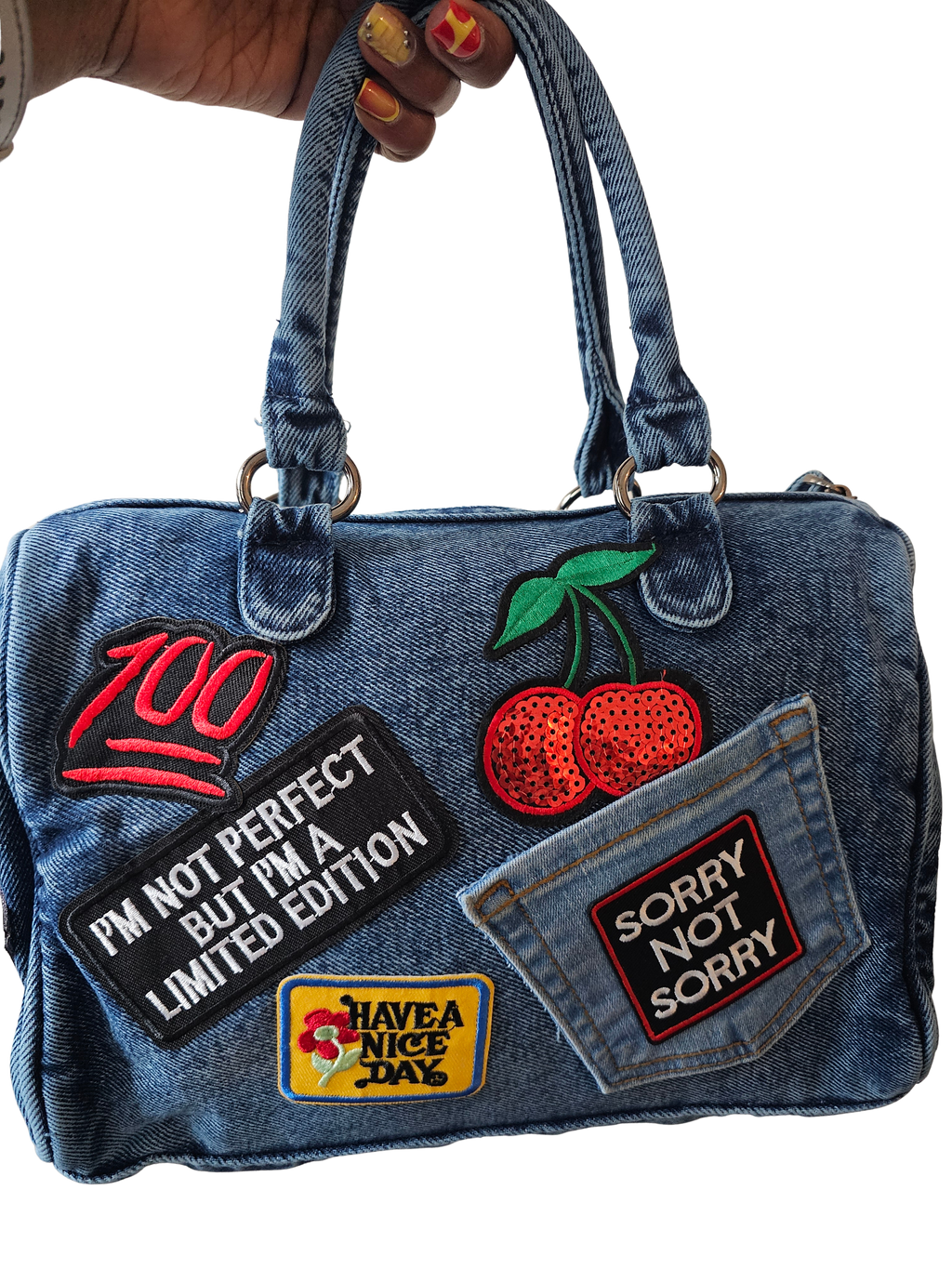 Sisterhood Denim Patch Work Bag