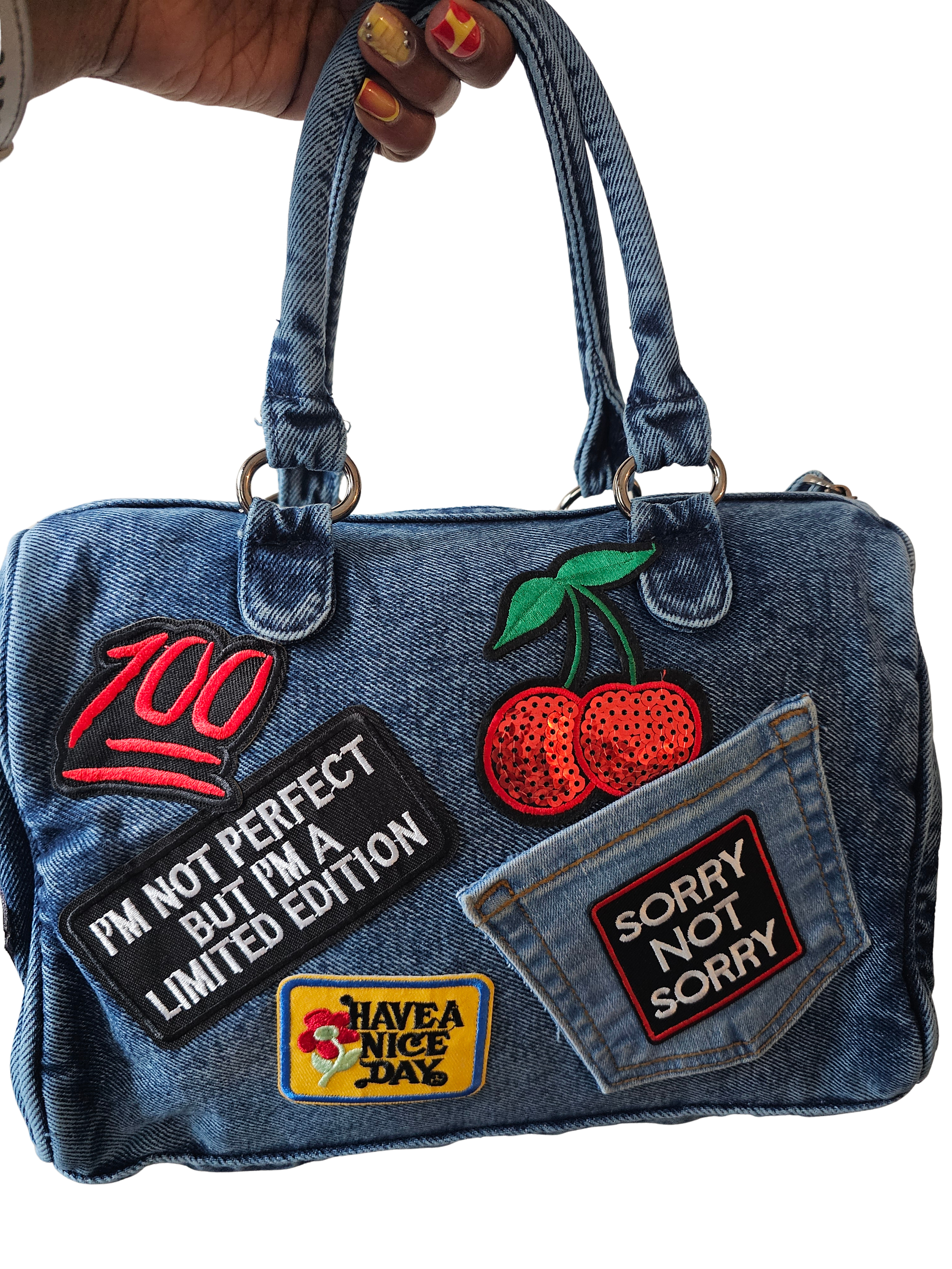Sisterhood Denim Patch Work Bag