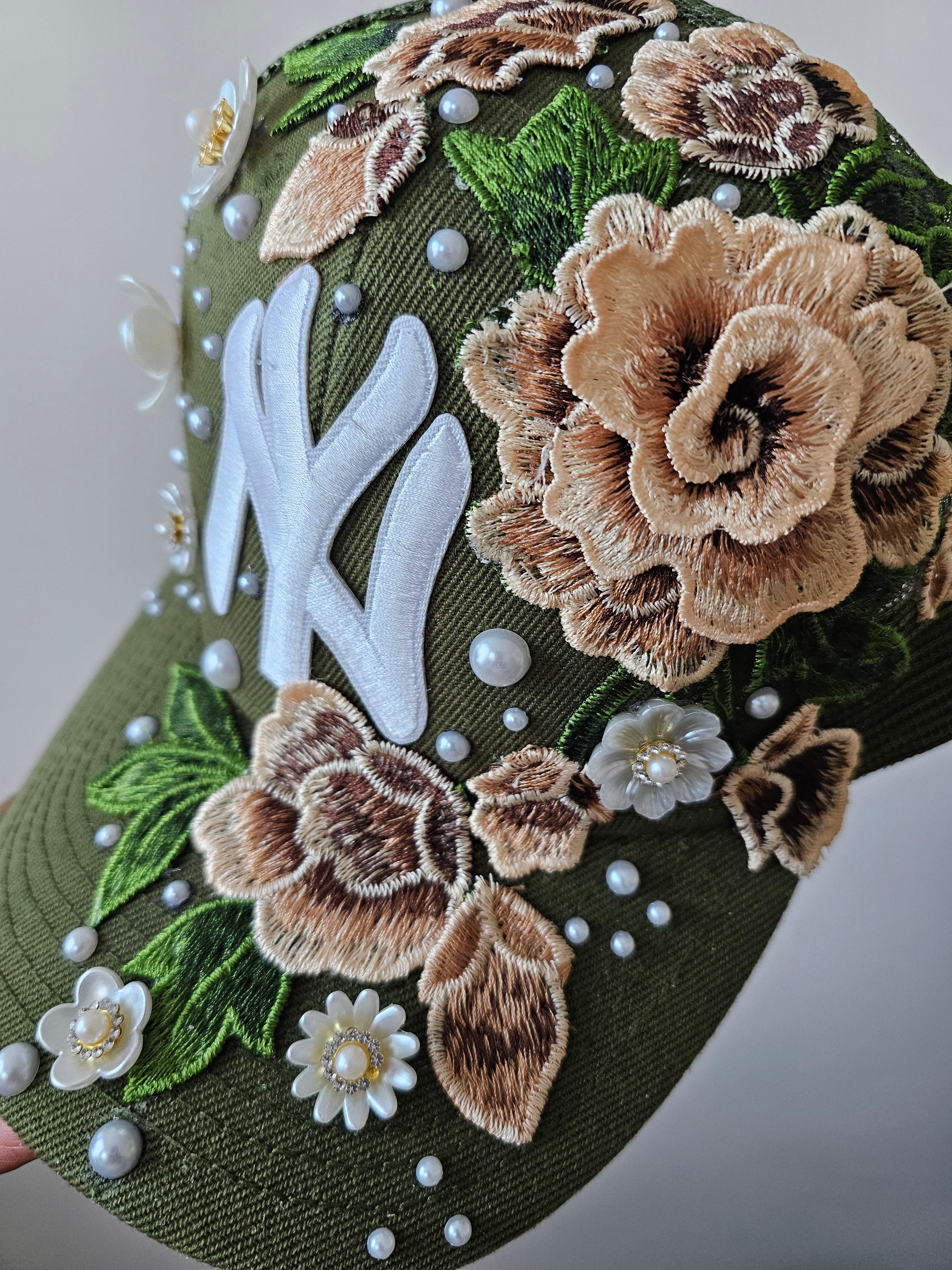 Olive Luxe NY Floral Mesh Snapback